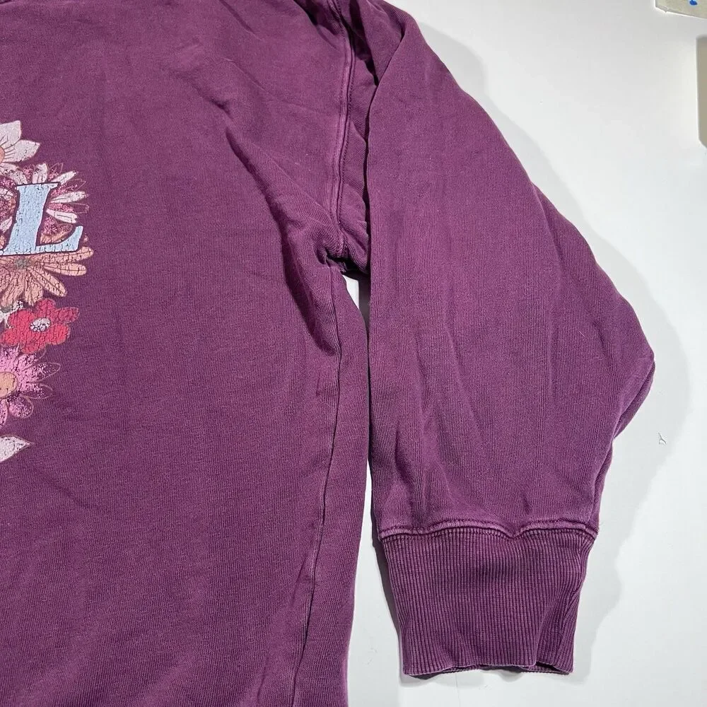 O'Neill Retro Floral Wave Graphic Crewneck Pullover Sweatshirt Oversized Large - Picture 5 of 8